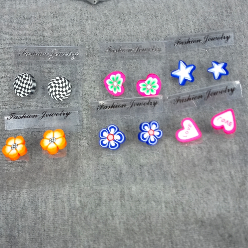 6 sets of metal free earrings